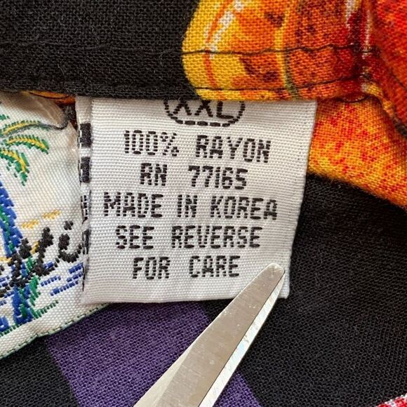 Vintage 90s Shirt Black Cocktail Short Sleeve Boxy Camp Hawaiian Printed XXL - Picture 10 of 13